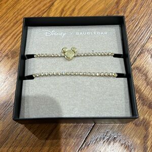 ***NIB*** DISNEY X BAUBLEBAR Mickey gold and crystal set of bracelets.